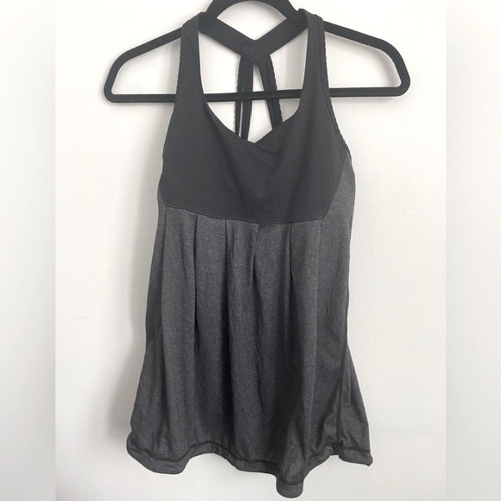 Lululemon Power Technique Built In Shelf Bra Tank - Dark Gray Black - US 6